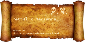Petrák Marianna névjegykártya